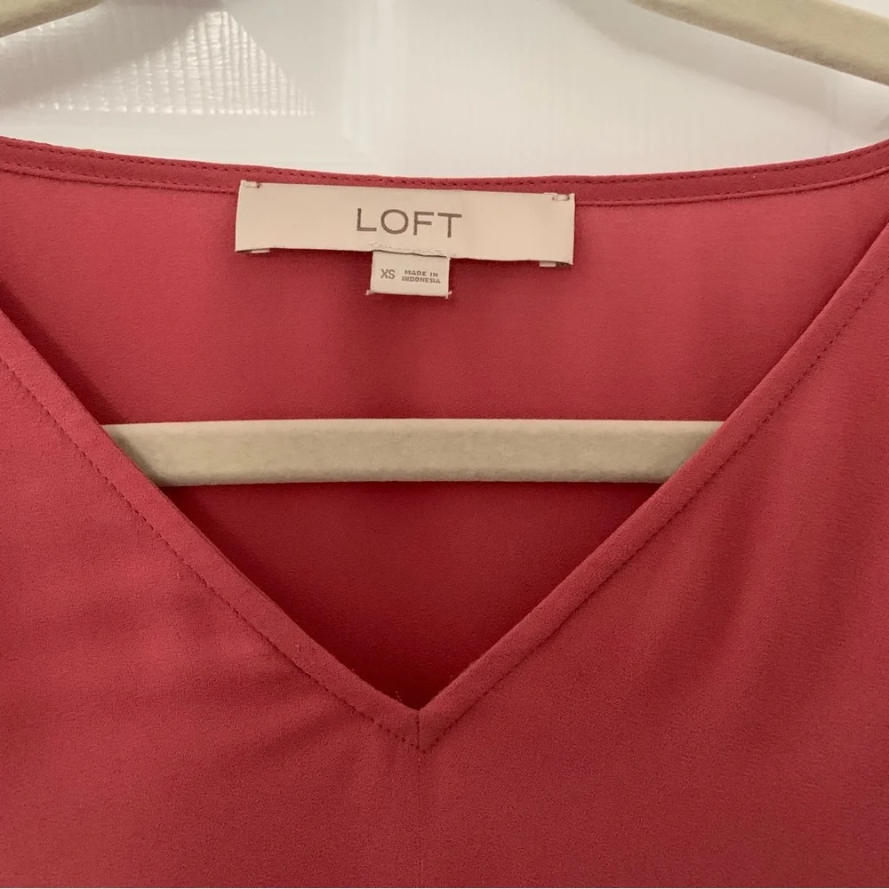 LOFT Pink Bell Sleeve Blouse - Picture 3 of 4